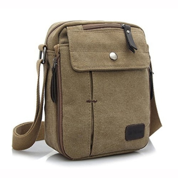Mens "Jacob" Small Canvas Casual Shoulder Bag - Picture 2 of 6